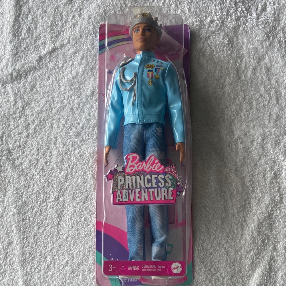 2019 Barbie Princess Adventure Prince Ken 12" Doll w/ Jacket, Jeans & Crown